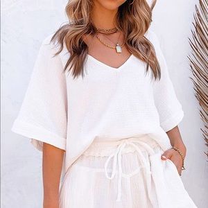 Oversized Linen Top & Shorts Set BNWOT